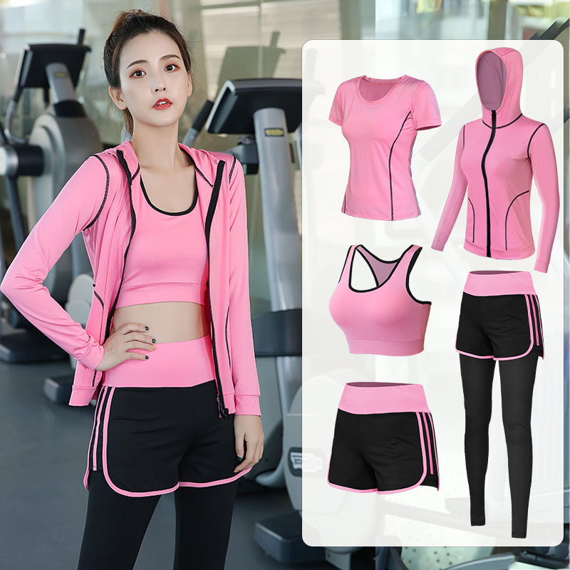 Thin gym yoga clothing Pink Short sleeve