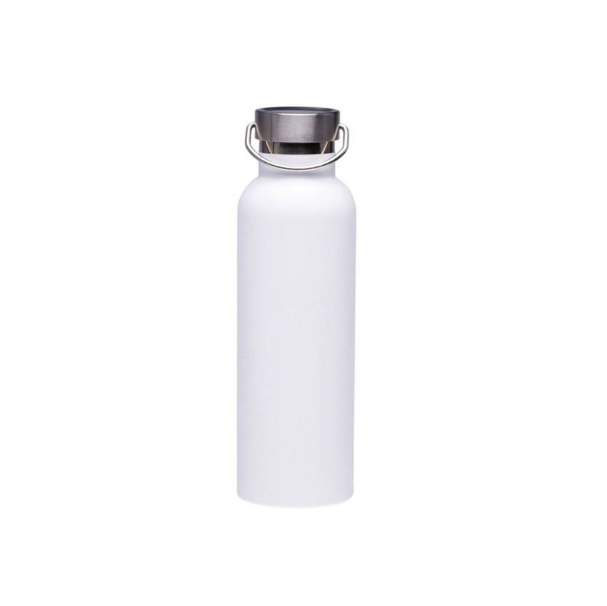 Stainless steel sports water bottle White 750ml