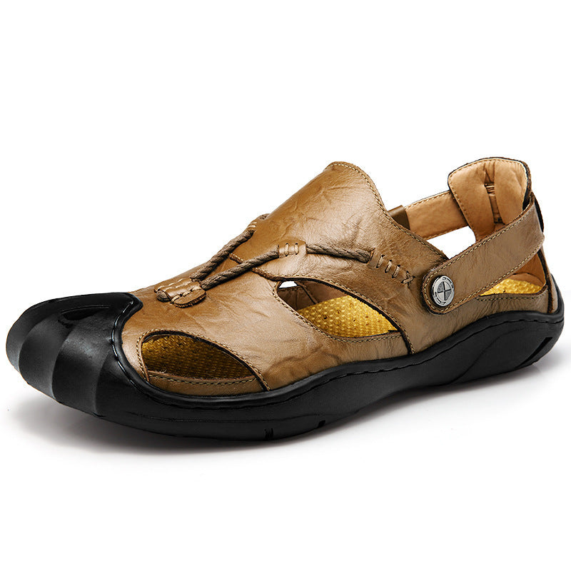 Baotou men's casual shoes sandals sandals outdoor sandal shoes wholesale on behalf of a collision trend Khaki