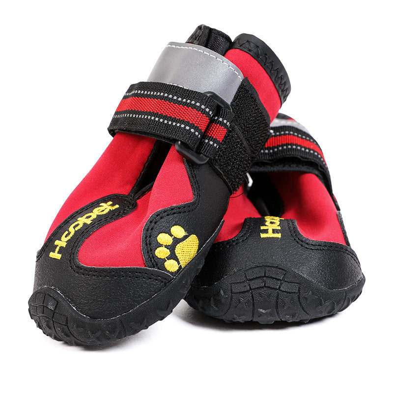 Reflective waterproof shoes for dogs Red