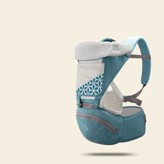 Multifunctional breathable waist stool baby carrier 3D green