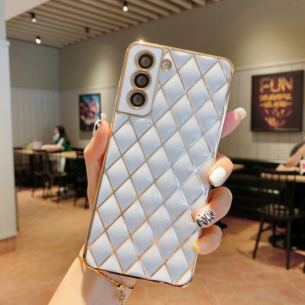 S22 Electroplated Diamond Phone Case White