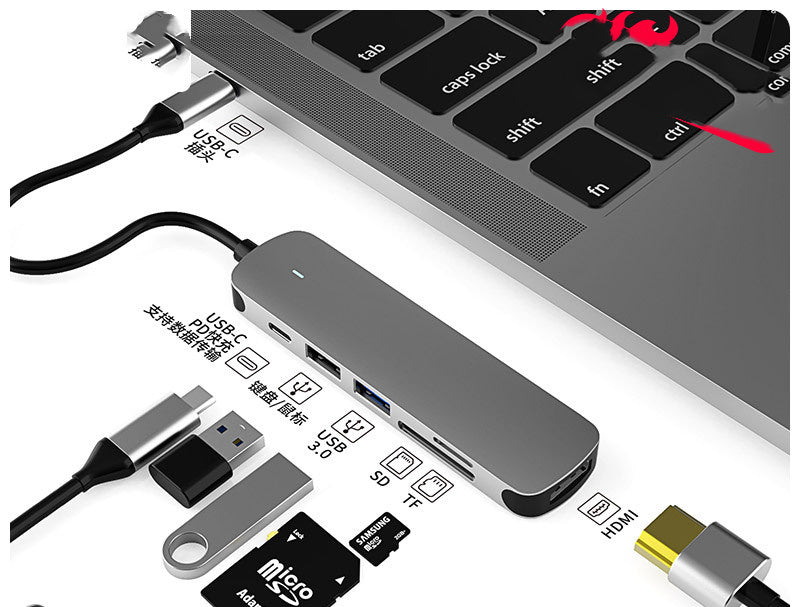 Hub Multi-function Hub HDMI Docking Station Notebook Converter 6in1