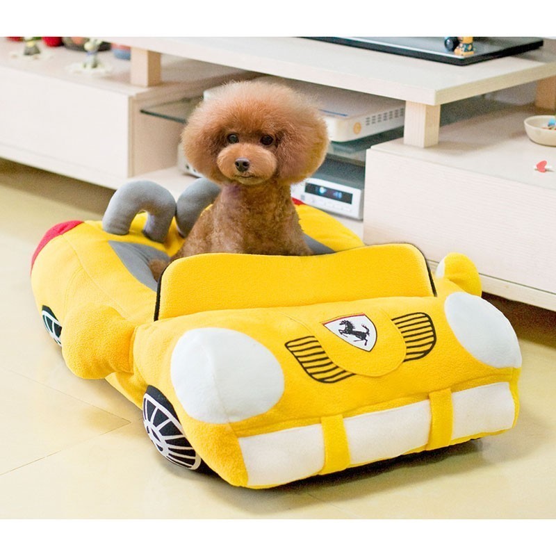 Car compartment for pet products Yellow