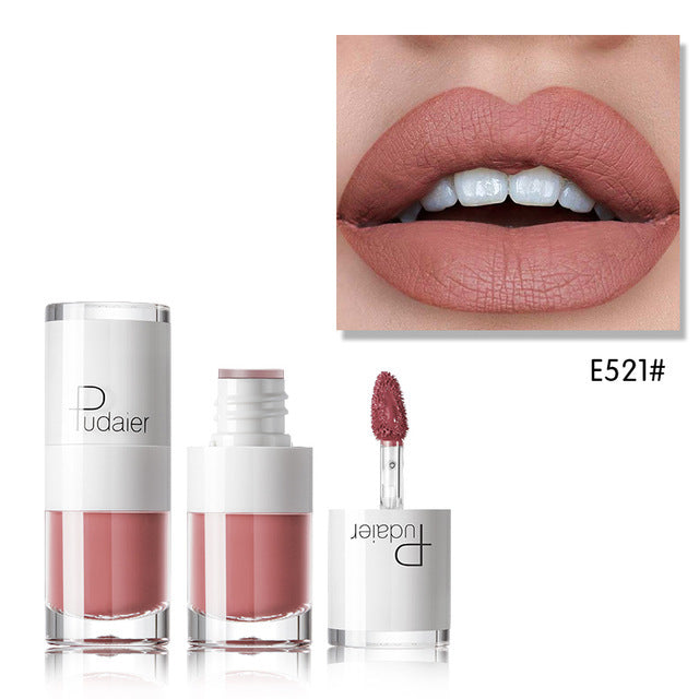 Lipstick 16 color white bottle matte lip gloss lasting moisturizing E521