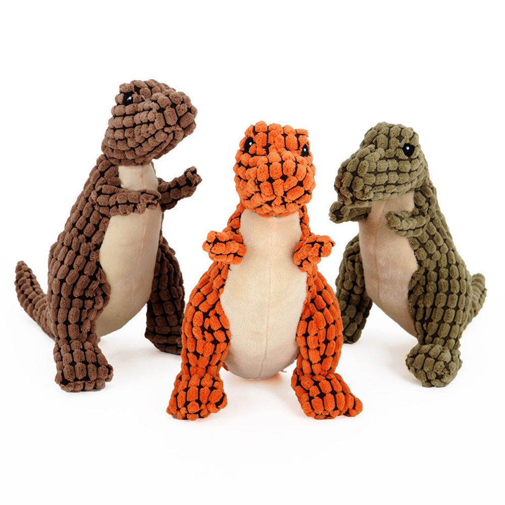 Dinosaur Pet Toys Giant Dogs Pets Interactive Dog Toys For Large Dogs Chew Toys Chihuahua Plush Stuffing Squeakers Set 25cm