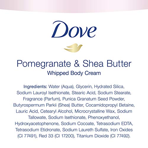 Dove Whipped Body Cream Dry Skin Moisturizer Pomegranate and Shea Butter Nourishes Skin Deeply 10 oz 3 Count