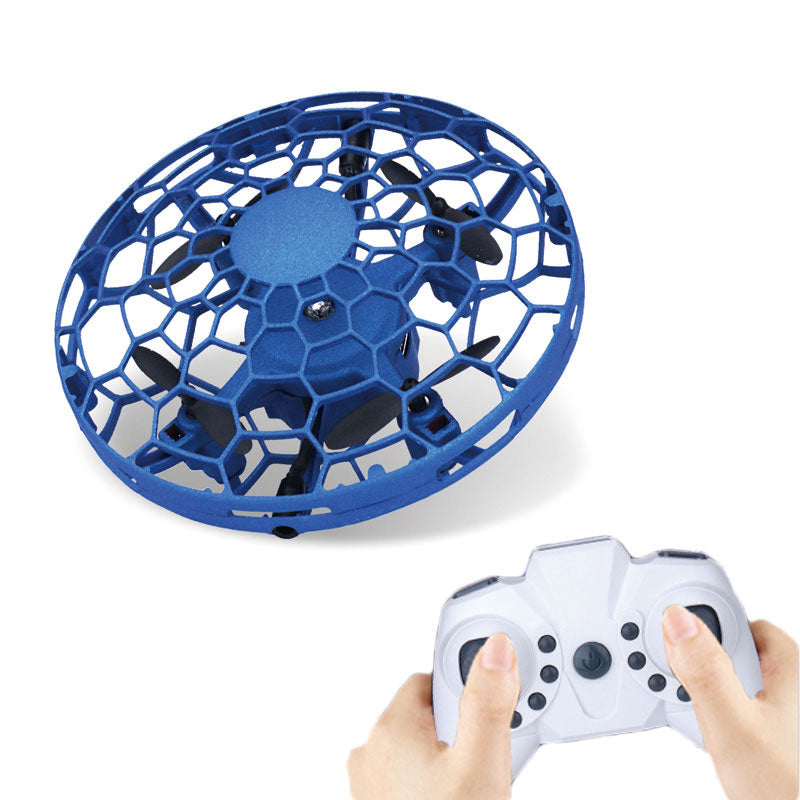 Flying Helicopter Mini Drone UFO RC Drone Infraed Induction Blue with Controller