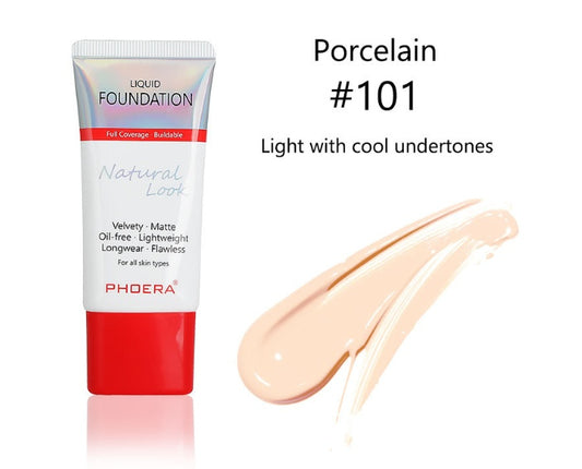 Matte, Silky, Tube Liquid Foundation, Ladies Products 101 Porcelain
