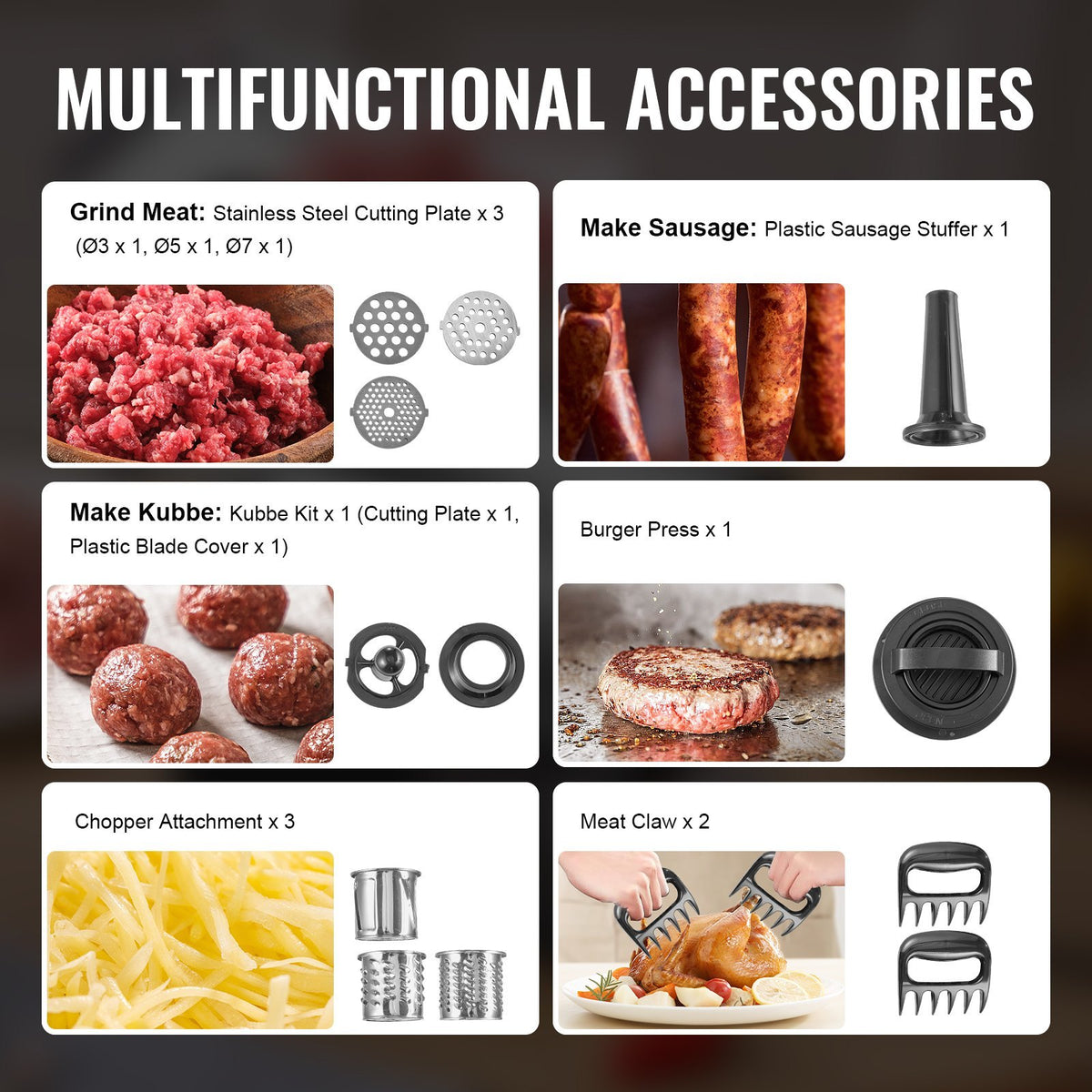 Electric Meat Grinder 3 Lbs Min Sausage Stuffer Maker For Home Kitchen