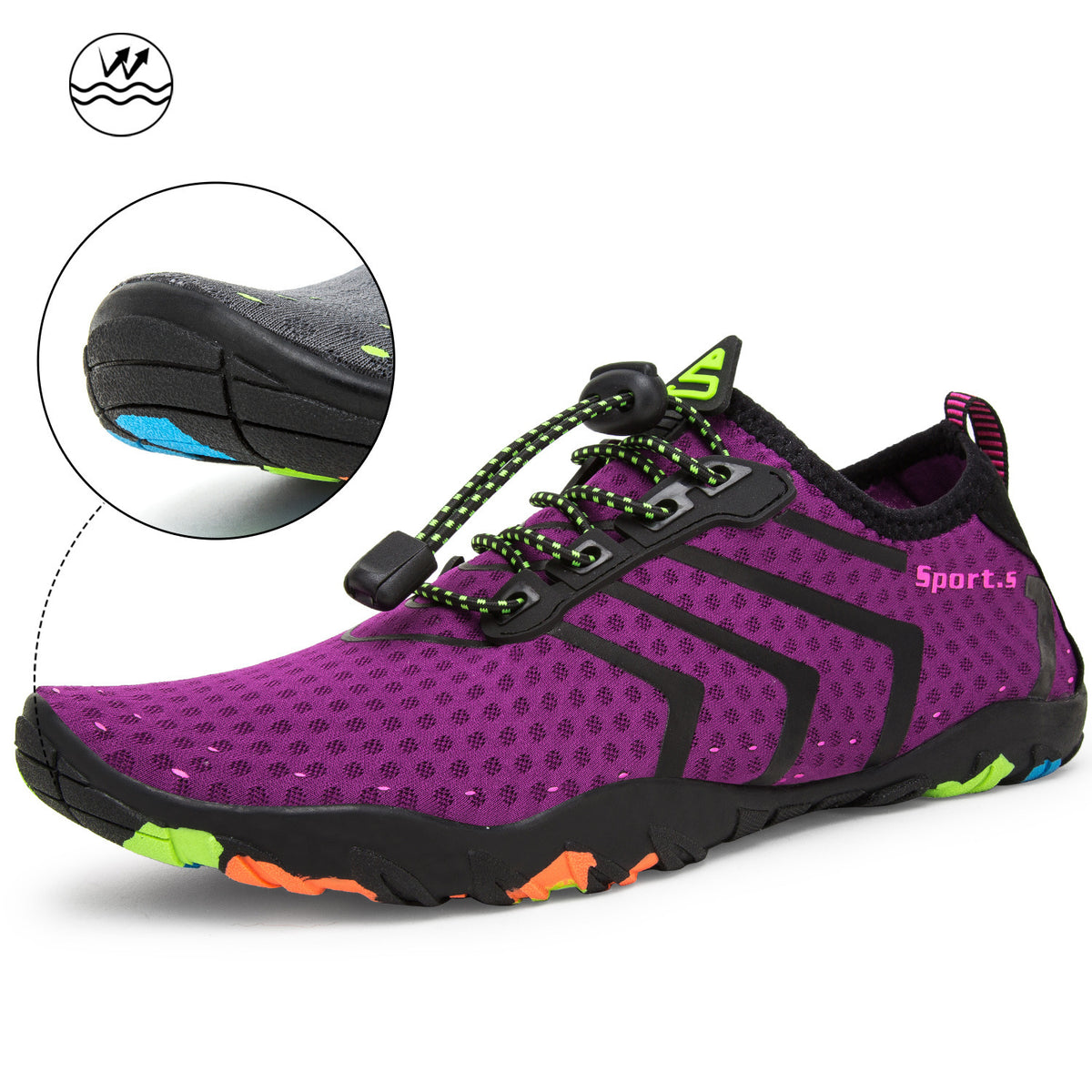 Light And Portable Beach Wading Shoes Purple
