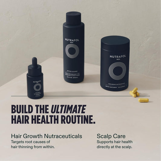 Nutrafol Men's Hair Growth Supplements, Clinically Tested for Visibly Thicker Hair and Scalp Coverage, Dermatologist Recommended - 1 Month Supply