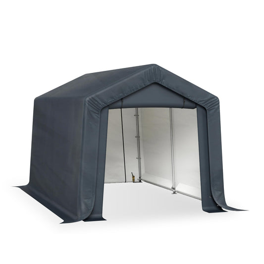 MFSTUDIO Outdoor Storage Sheds 8x12 ft, Portable Carport Shelter Garages Heavy Duty Canopy with Rolled up Zipper Doors,Outside Utility Shed Garage Tent for Motorcycle, Bicycles,Lawn mowers and Tools