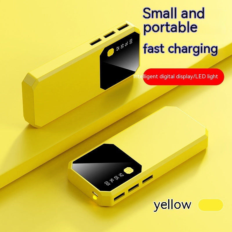 Large Capacity With Cable Fast Charge Mobile Power Supply Yellow