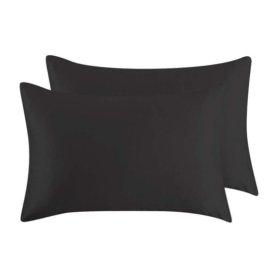 Silk Satin Zipper Pillowcase Black