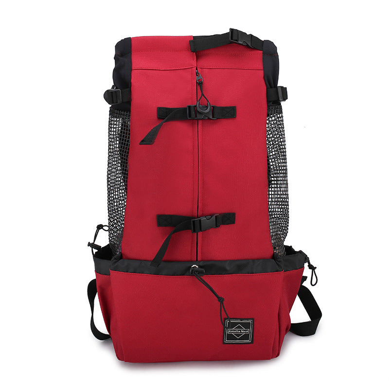Pet Dog Carrier Bag Carrier For Dogs Backpack Out Double Shoulder Portable Travel Backpack Outdoor Dog Carrier Bag Travel Red