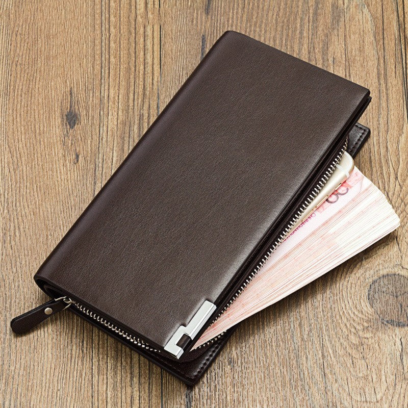Wallet Men's Long Multifunctional Zipper SW006 Brown