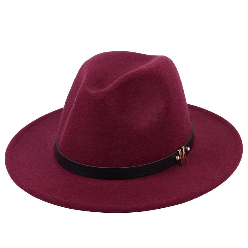 British black jazz hat Wine Red