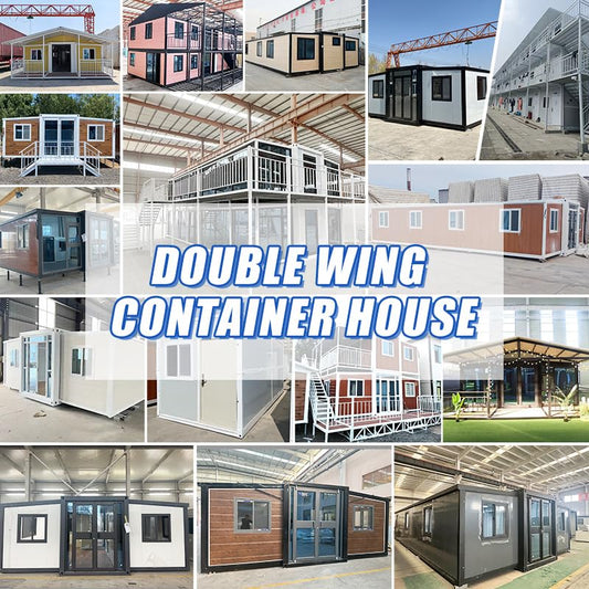 Portable Prefabricated Tiny House to Live in for Adults, 20ft Expandable Container House Mobile Foldable Home with 2 Bedrooms, Full Equipped Bathroom & Kitchen, Prefab Modular Tiny Home for Sale