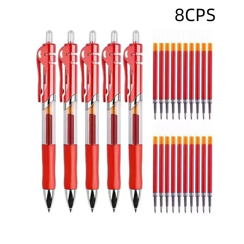 Office Bullet Head Sign Pen Red 8PCS