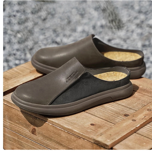 Outdoor Wear Summer Deodorant Leather Sandals Men Khaki