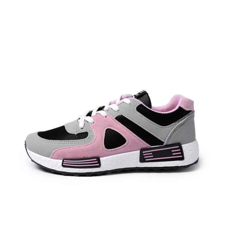 Sports Shoes Women's All-match Casual Shoes Forrest Shoes Student Breathable Board Shoes Flat Running Shoes Pink