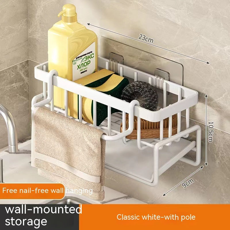 Punch-free Wall-mounted Storage Rack Style A White