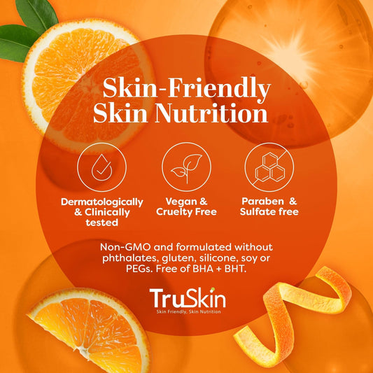 TruSkin Vitamin C Serum For Face – Anti Aging Formula with Vitamin C, Hyaluronic Acid, Vitamin E – Brightening Serum – Improve Appearance of Dark Spots, Tone, Fine Lines & Wrinkles, 2 Fl Oz
