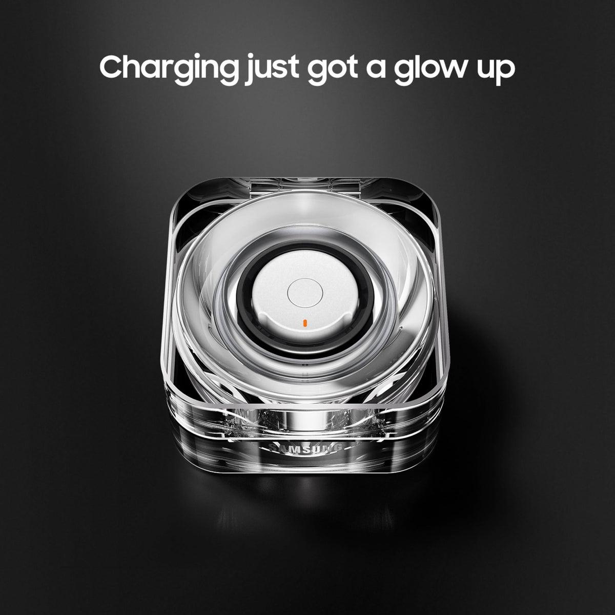 Samsung Galaxy Ring Charging Cradle Portable Charger for Fitness Ring, Crystal-Clear Case, Protective Cover, 3A Cable Included, Charge On-The-Go, EP-QQ508CWEGUS, Size 8