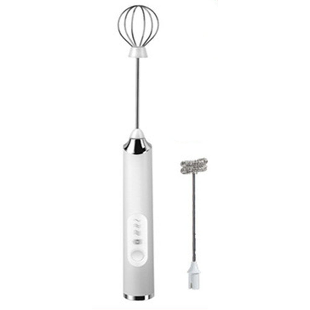 Milk Maker Coffee Stirrer Electric Whisk Eggs White Upgrade double USB
