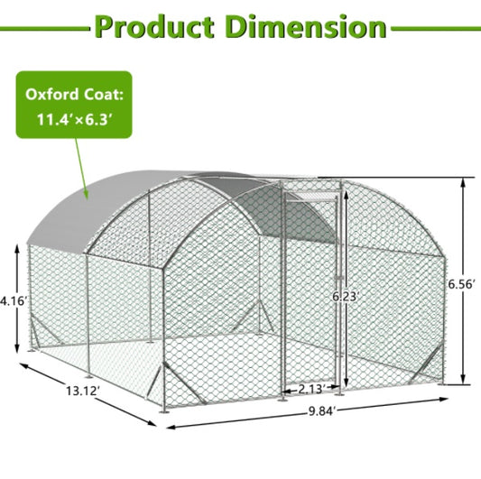 10x13 Foot Dome Chicken Coop