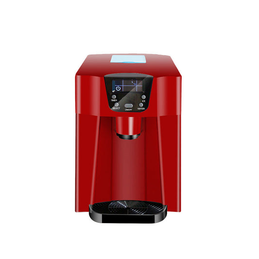 Ice Maker Household Small Mini Commercial Automatic Multi-function Water Dispenser Desktop Ice-dropping Ice Maker Red