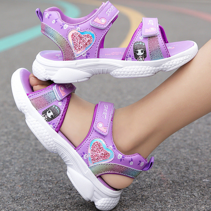 Girls' Lightweight Soft Sole Sneakers Purple