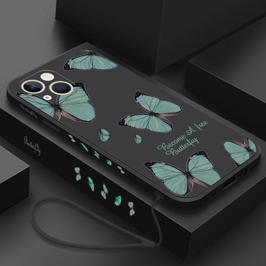 Butterfly Phone Case For IPhone 14 Pro Max 11 12 13 Pro Max Black A