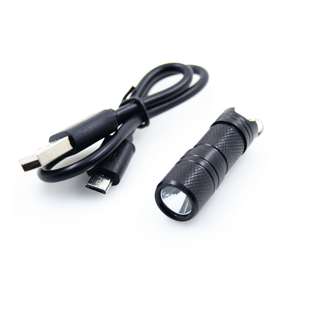 Mini USB rechargeable flashlight black