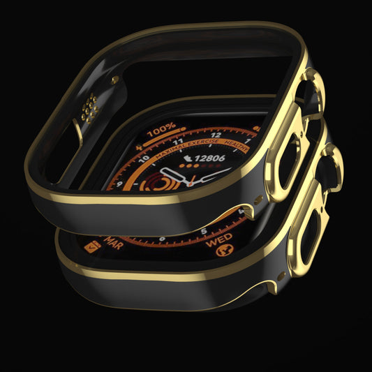 Protection Case AppleWatchUltra Case AppleWatch Two-color All-in-one Case Black gold