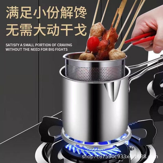 Stainless Steel Fryer Household Small Fryer String Pot Induction Cooker Mini Fuel Saving Small Fryer 304 Uncoated