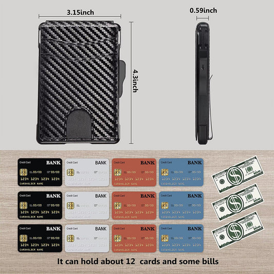 Men's Hot Sale Card Holder Metal Magnetic Flip Wallet