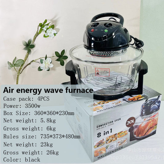 Airfryer Household Commercial Factory On Behalf Of 17 Litres Of Cross-border Foreign Trade Large Capacity Glass Electric Fryer Air Fryer