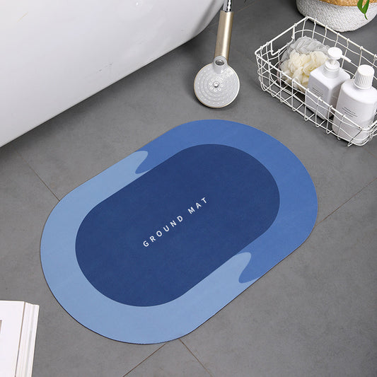 Home Bathroom Super Absorbent Shower Bath Mat ABlue 400MMx600MM