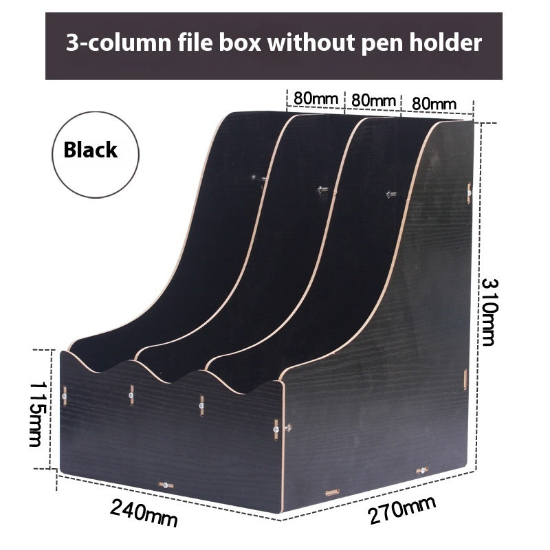 Office Desk Surface Panel Organizer Folder Storage Box Drawer Style 15 Black
