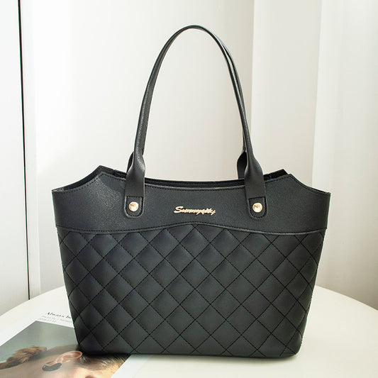 Rhombus Handbag Women Shopping Shoulder Crossbody Bags Black