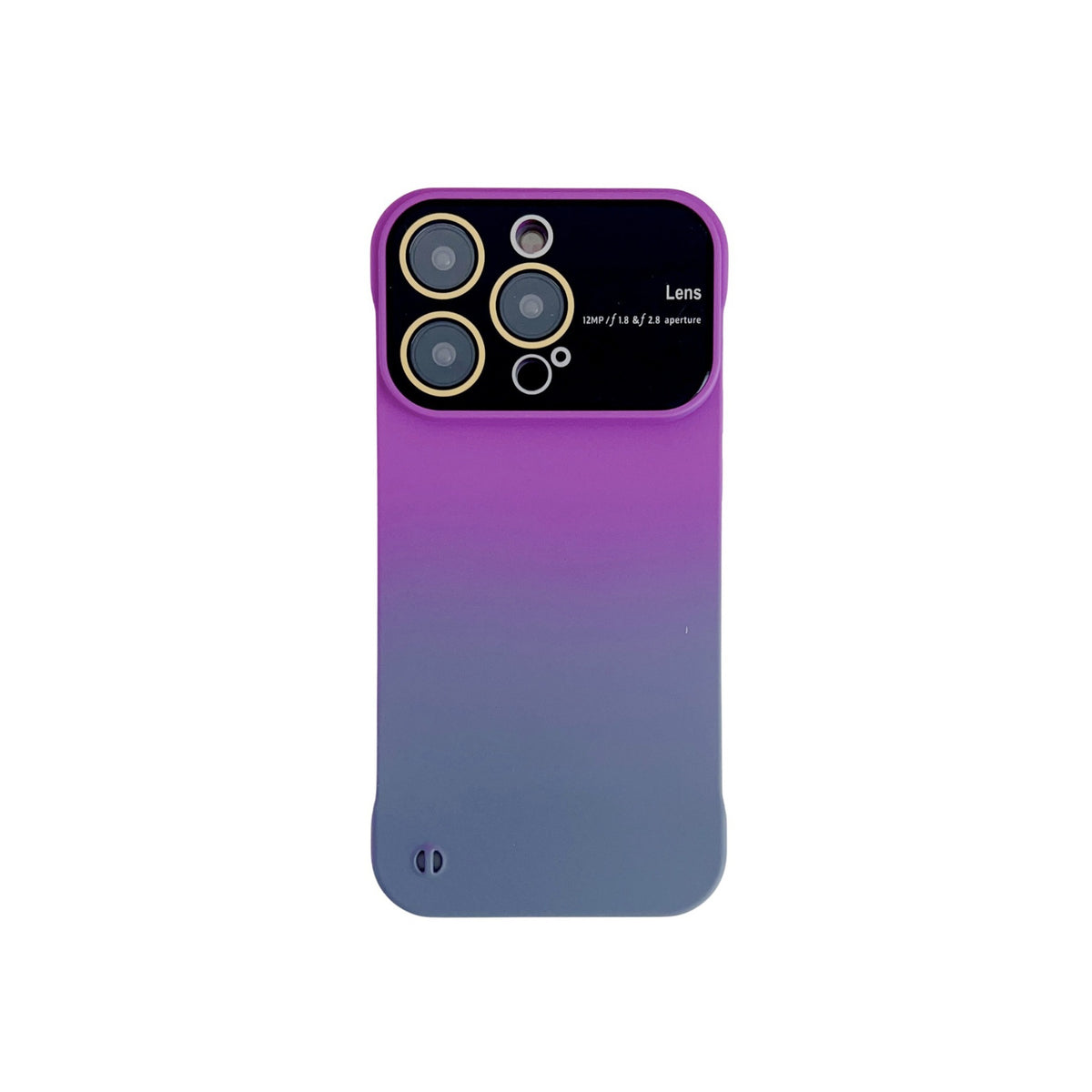 Phone Case Protective Frameless Large Window Hard Gradient Color Purplish Gray