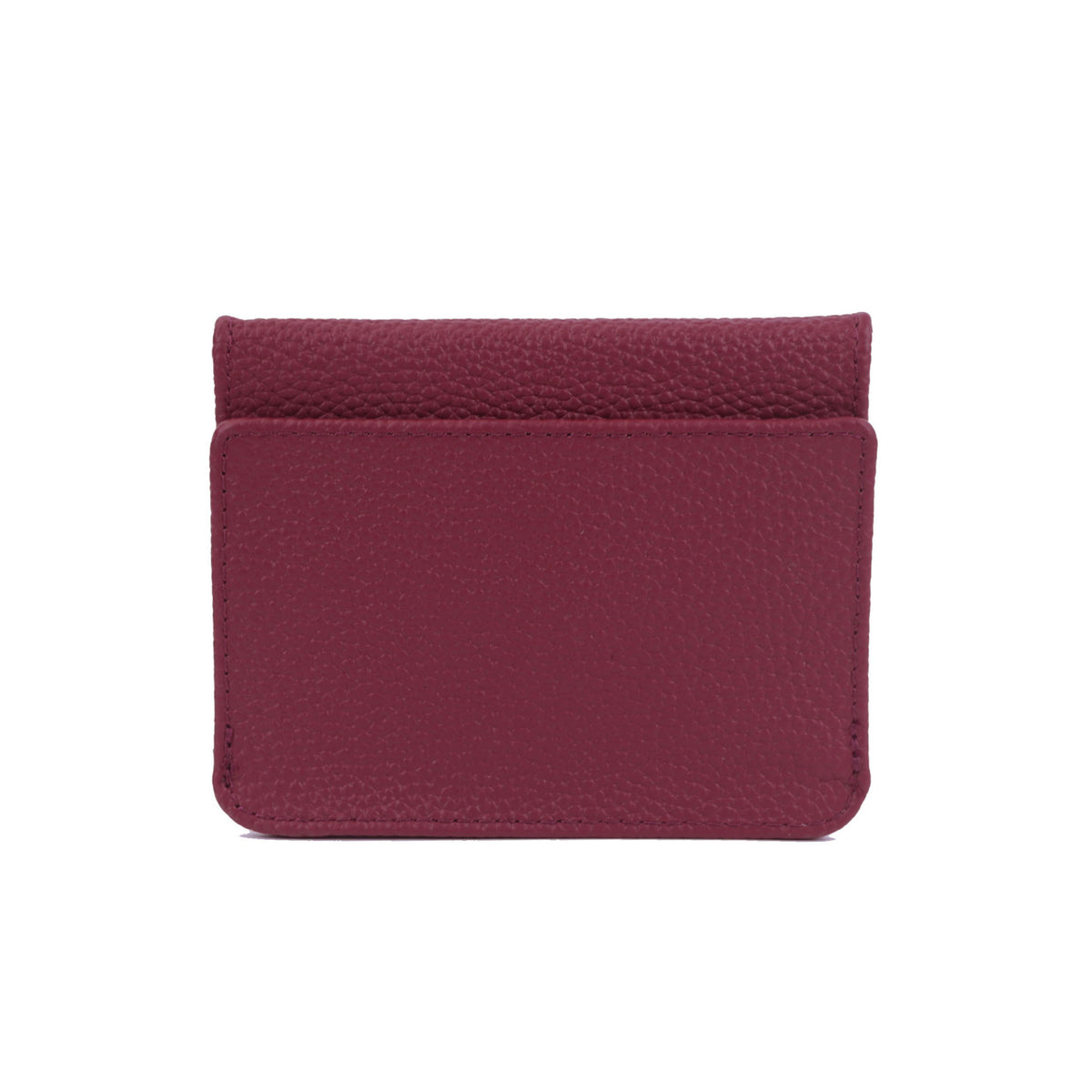First Layer Cowhide Simple Change Card Holder Wine Red 11.5x1x9.5cm