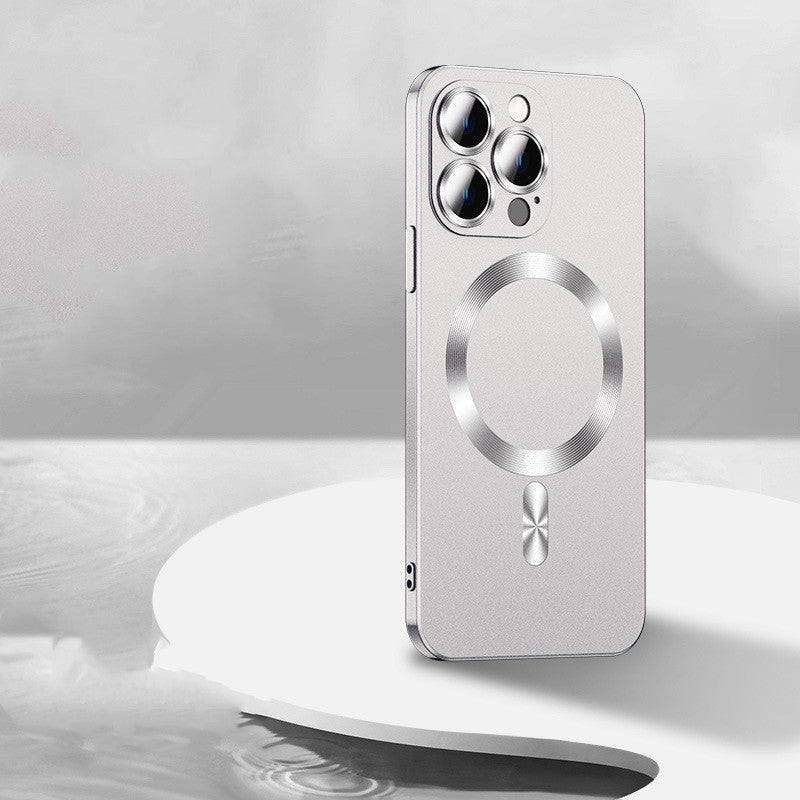 Frosted Magnetic Suction Phone Case Silver star