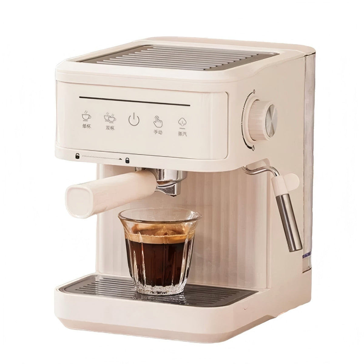 Household Small Semi-automatic Italian Coffee Machine 868 White