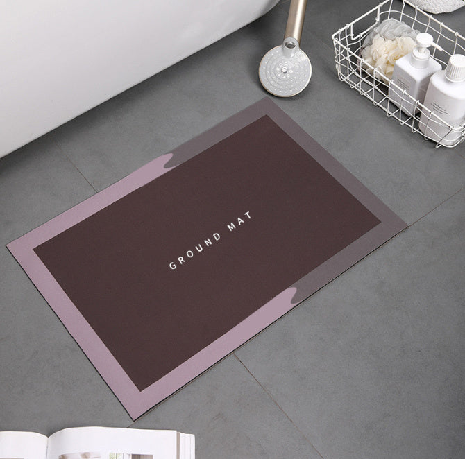 Home Bathroom Super Absorbent Shower Bath Mat Square brown 400MMx600MM