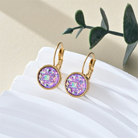 European And American Color Stainless Steel Earrings