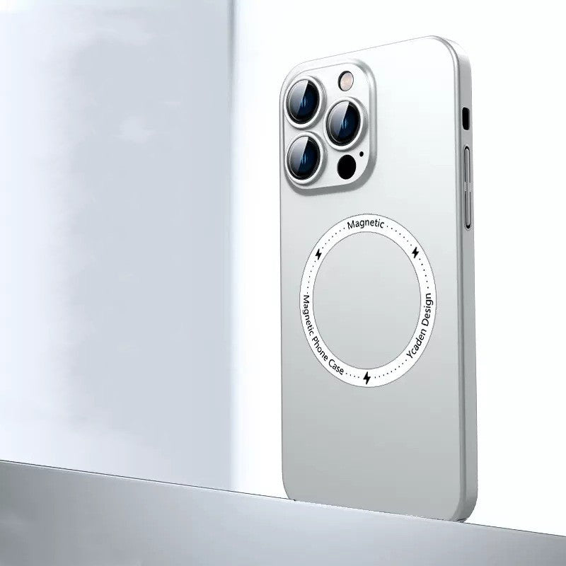PC Skin Sense Magnetic Suction Phone Case Silver