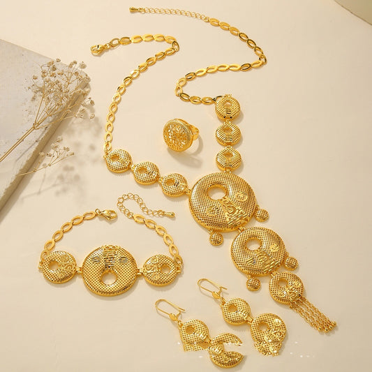 Bridal Necklace Earrings Hollow Carved Jewelry 10color